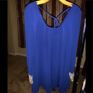 Blue Dress with Diamond cuff